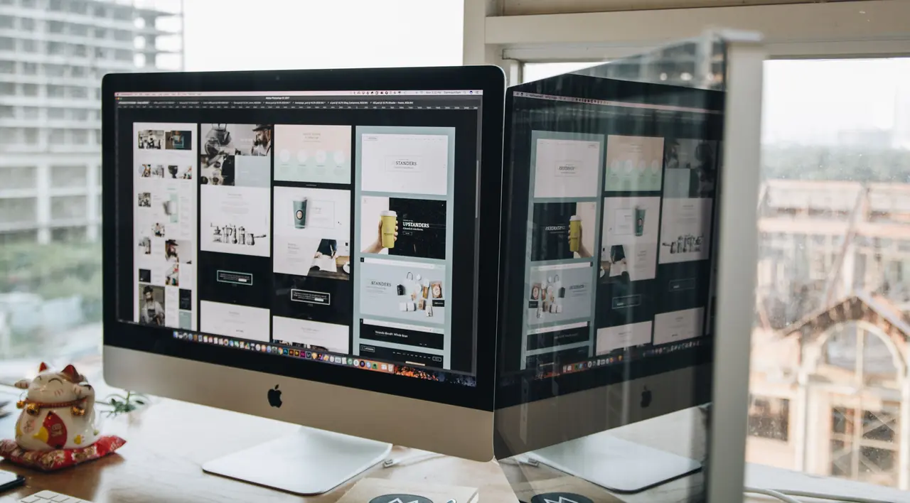 Web interface design workspace with typography specimens